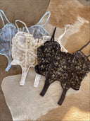 ROXY Floral Mesh Zip Up Bustier