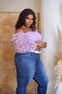 MERCY Lavender Smocked Lace Top